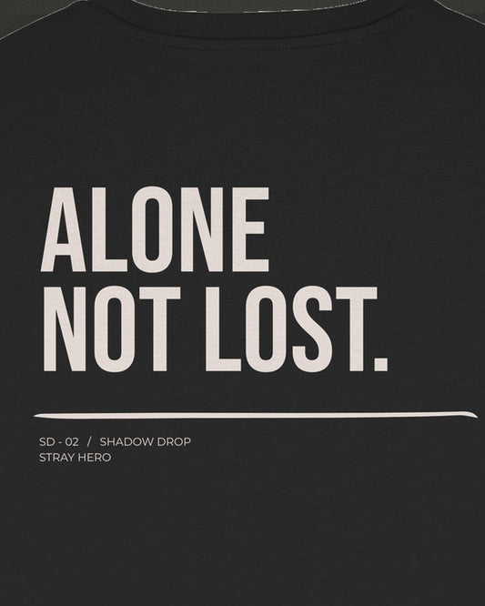 Alone Not Lost Women's Tee, print detail