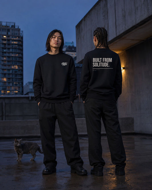 Built From Solitude — Sweatshirt — Lifestyle — AI-generated visual