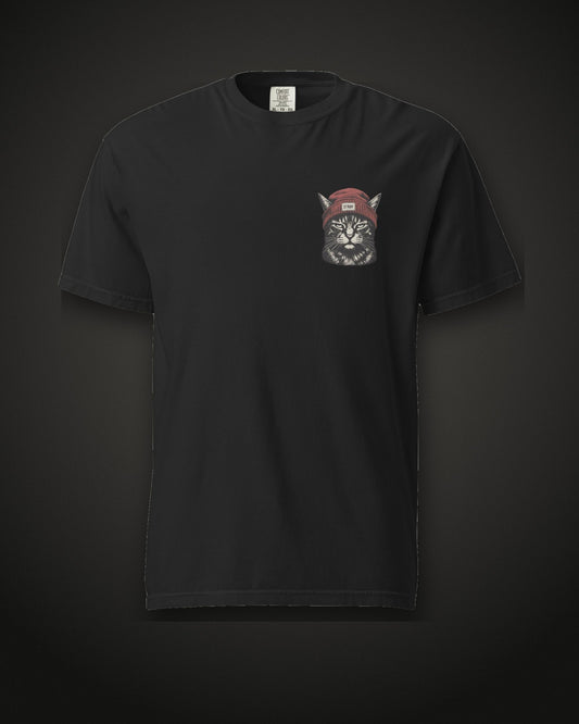 Beanie Cat Tee Rogue, front, black