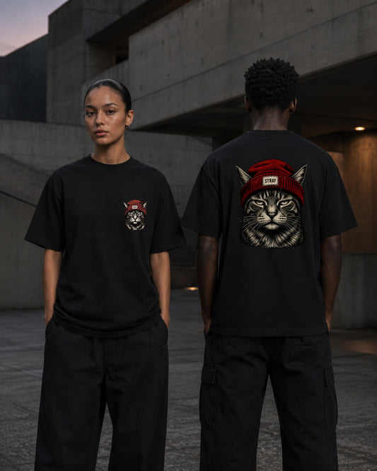 Beanie Cat Tee Rogue — Lifestyle — AI-generated visual
