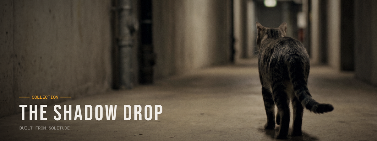The Shadow Drop collection header — AI-generated visual