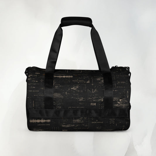 Departure Board Duffle Bag, back with padded handles