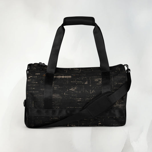 Departure Board Duffle Bag mit Abfahrtstafel-Muster, Vorderansicht