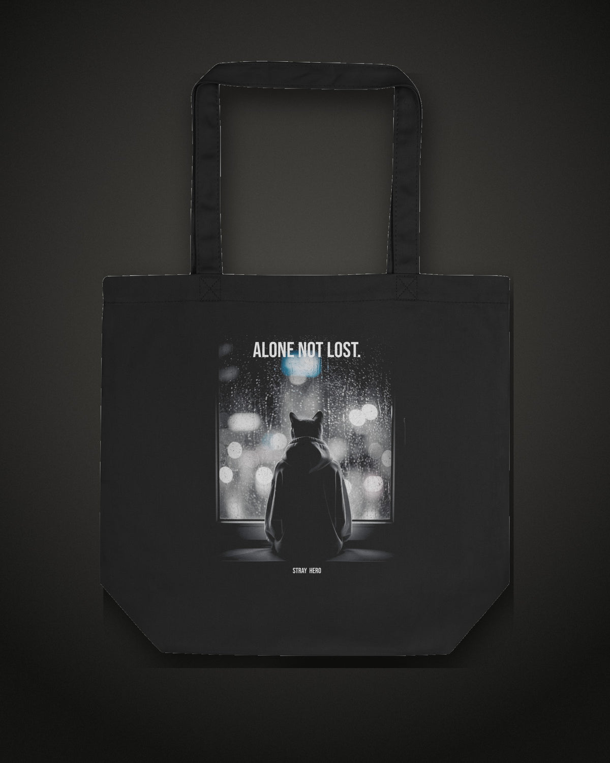 Alone Not Lost Organic Tote, back print