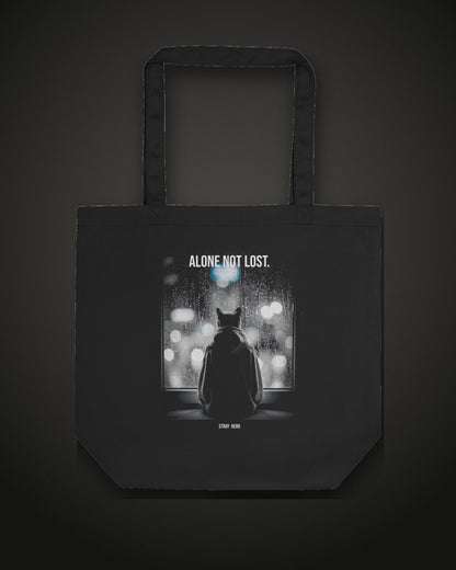 Alone Not Lost Organic Tote, back print