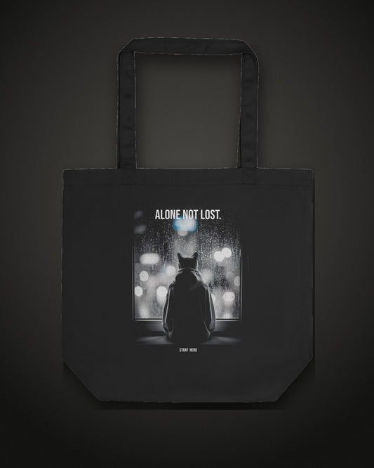 Alone Not Lost Organic Tote, back print