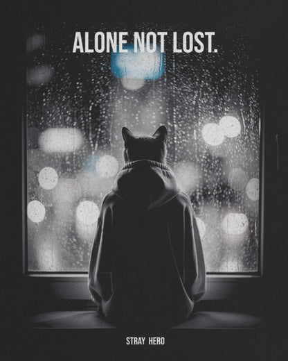 Alone Not Lost Organic Tote, print detail