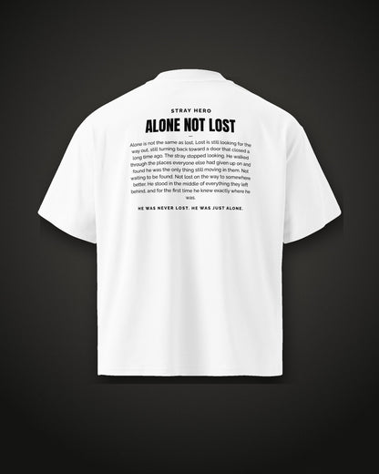 Alone Not Lost Story Tee White, back print