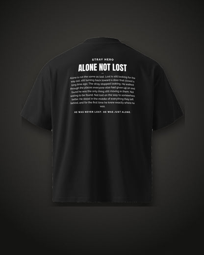 Alone Not Lost Story Tee Black, back print