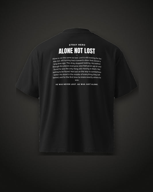 Alone Not Lost Story Tee Black, back print