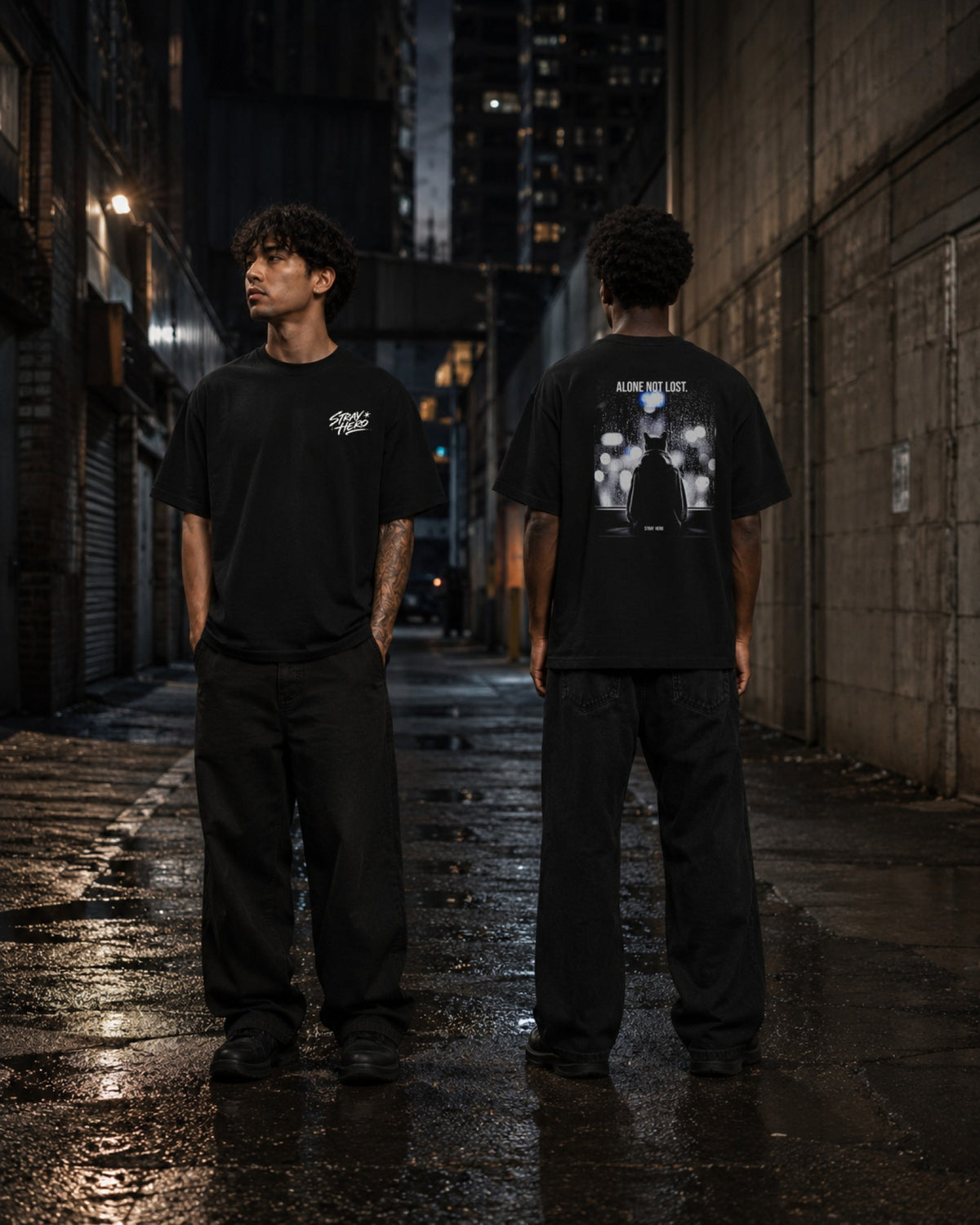 Alone Not Lost — Tee · Cinematic — Lifestyle — AI-generated visual