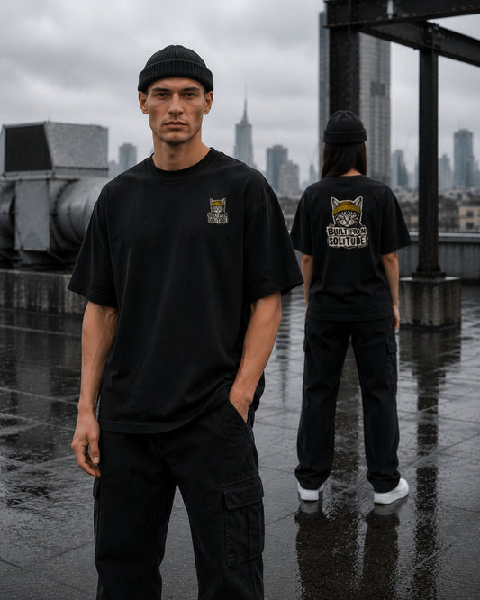 Built From Solitude — Graffiti Tee — Lifestyle — AI-generated visual