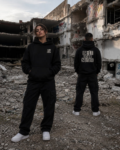 Built From Solitude — Hoodie · Paste-Up — Lifestyle — AI-generated visual