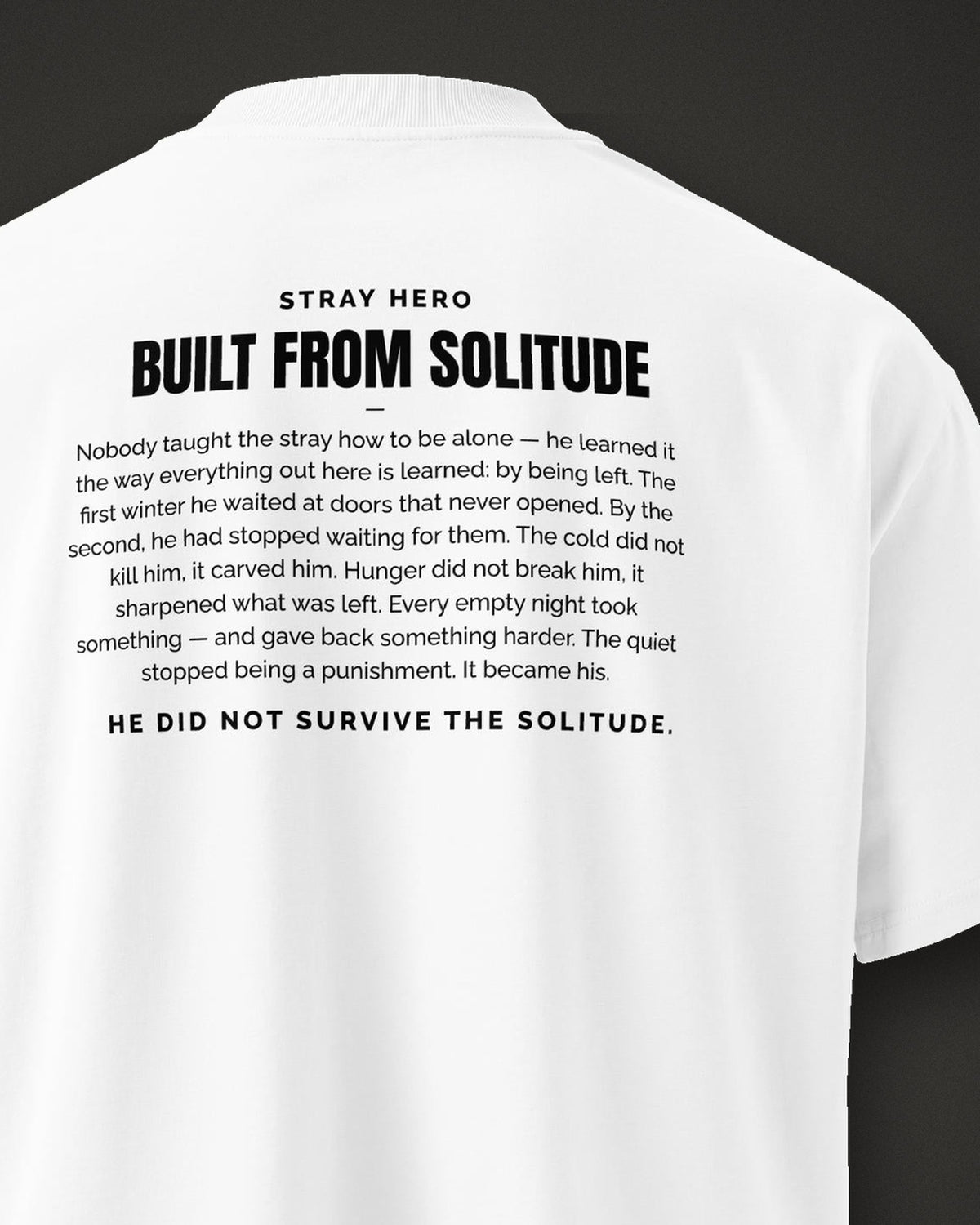 Built from Solitude Story Tee White, print detail