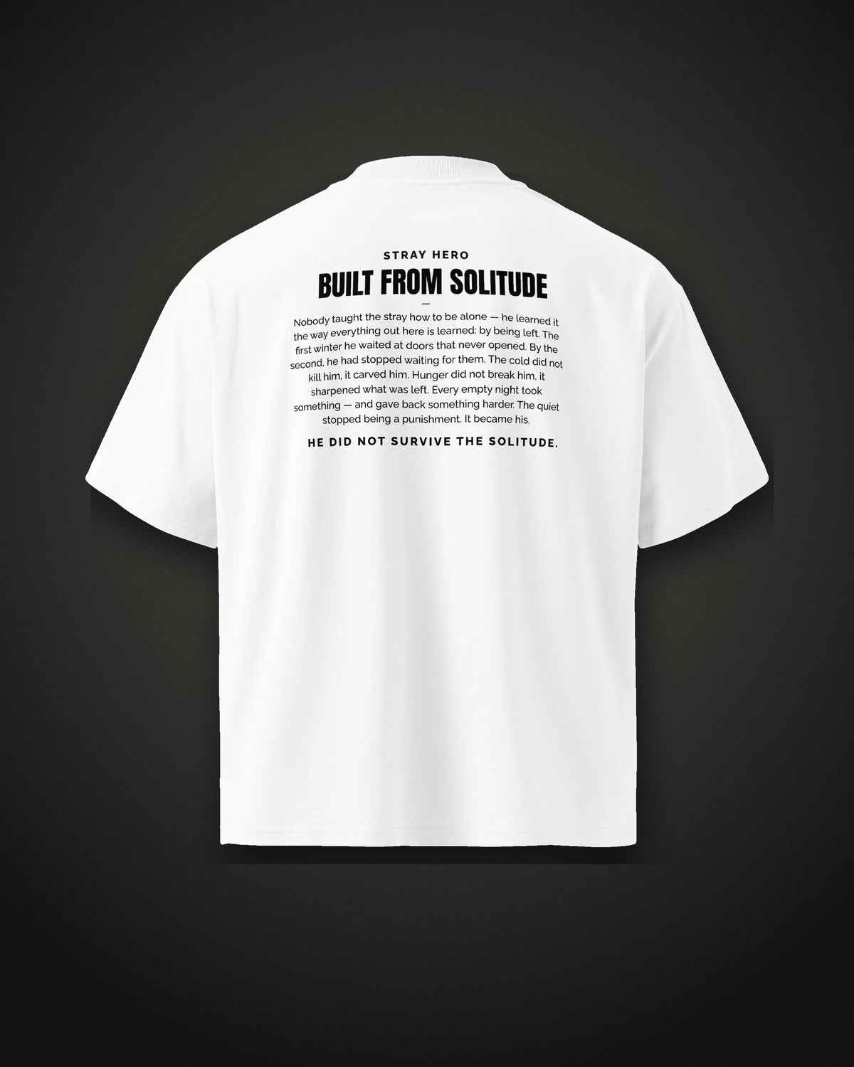 Built from Solitude Story Tee White, back print