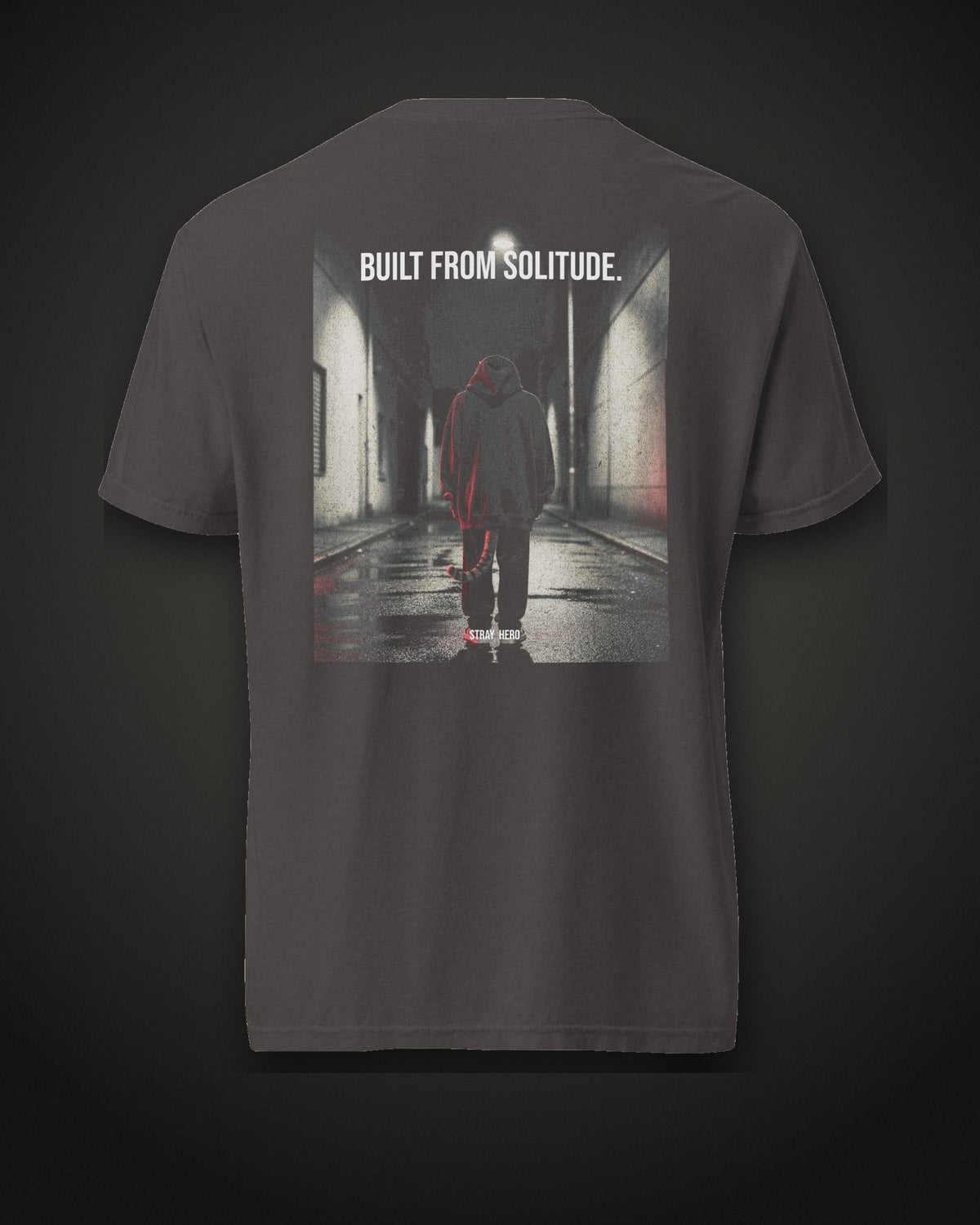 Built From Solitude Tee Cinematic, back print, graphite