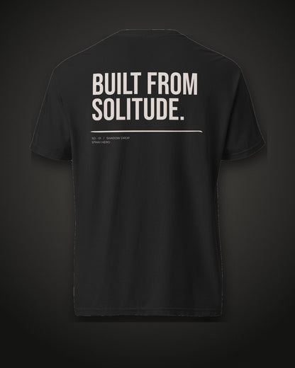 Built From Solitude Tee Typography, back print, black