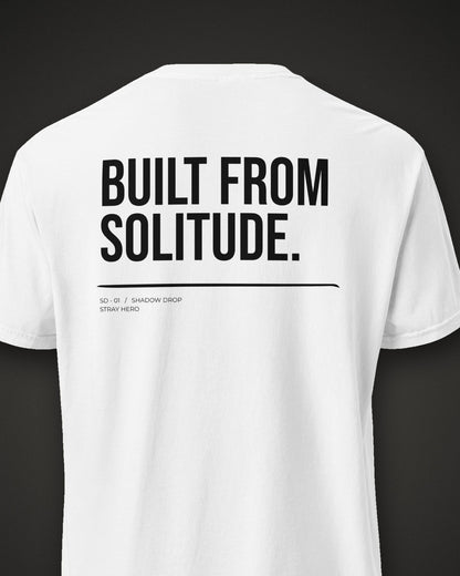 Built From Solitude Tee White, print detail