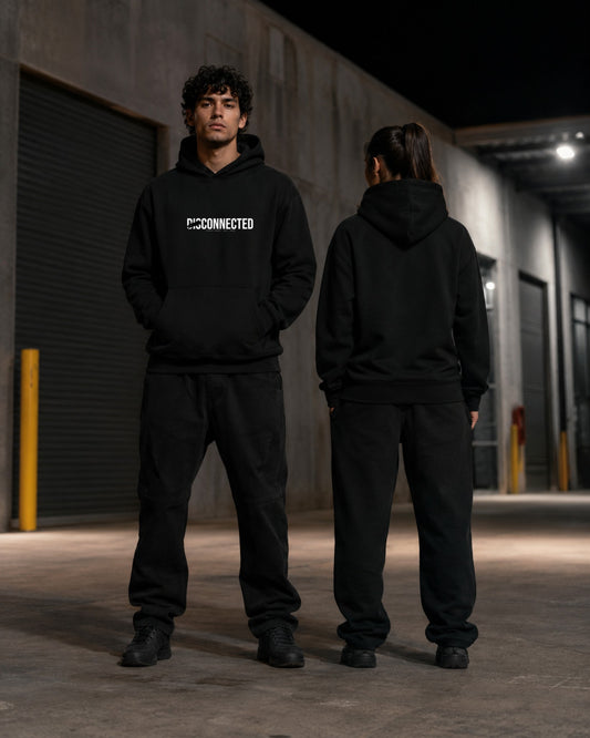 Disconnected Hoodie — Stray Hero Lifestyle — AI-generated visual