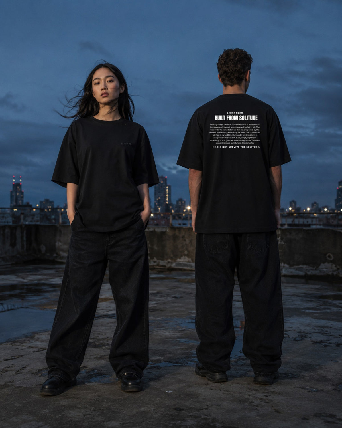 Built from Solitude Story Tee Black — Lifestyle — AI-generated visual