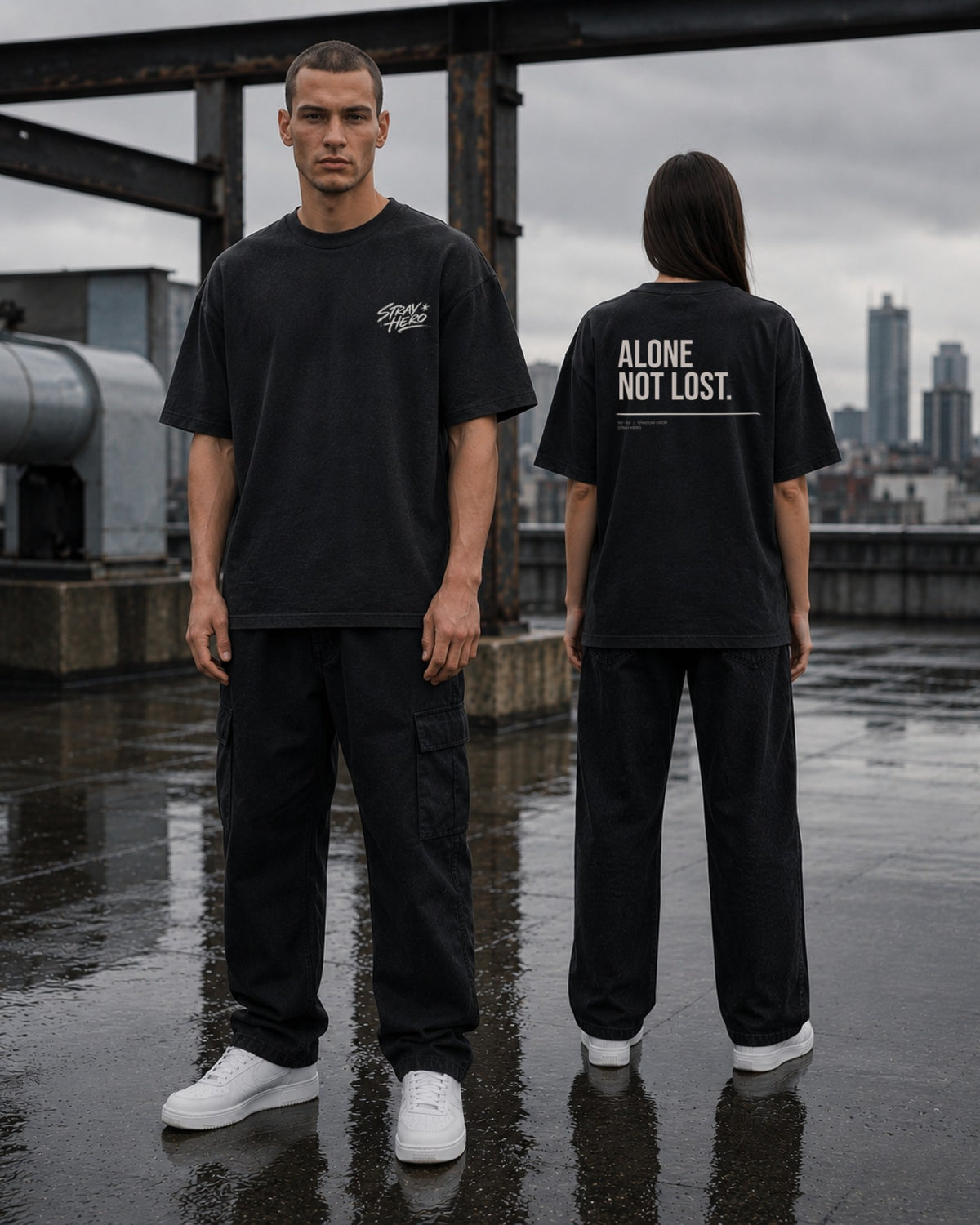 Alone Not Lost Tee Typography — Lifestyle — AI-generated visual
