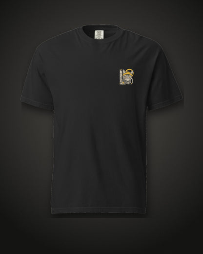 No Collar Tee, front, black