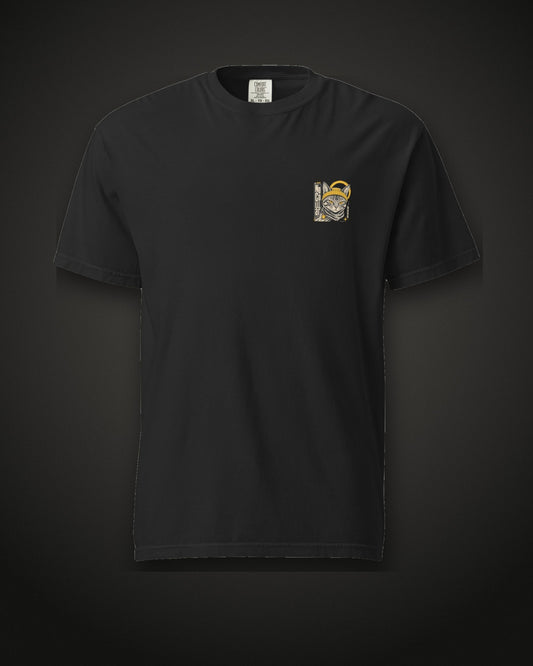 No Collar Tee, front, black