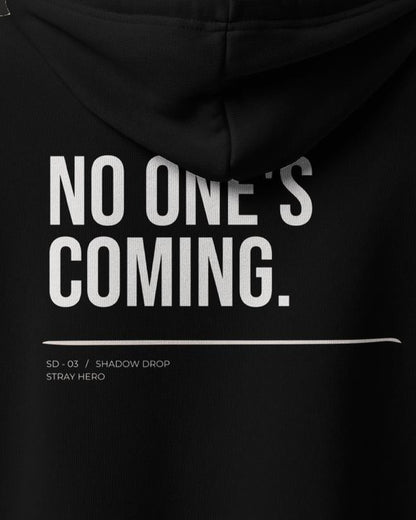 No One's Coming Crop Hoodie, print detail