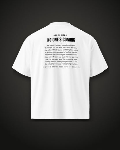 No One's Coming Story Tee White, back print