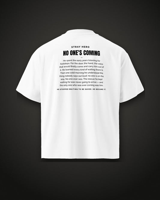 No One's Coming Story Tee White, back print
