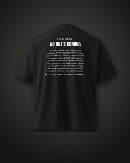 No One's Coming Story Tee Black, back print