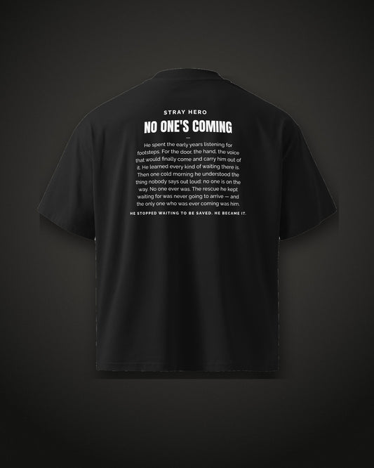 No One's Coming Story Tee Black, back print
