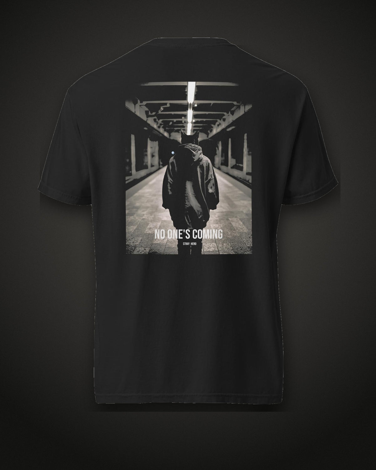No One's Coming Tee Cinematic, back print, black