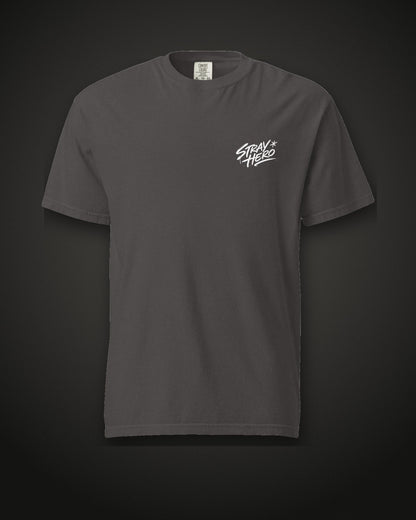 No One's Coming Tee Typography, front, graphite