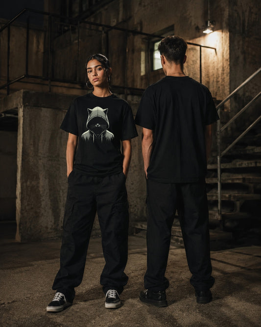 Out of the Dark Tee — Stray Hero Lifestyle — AI-generated visual