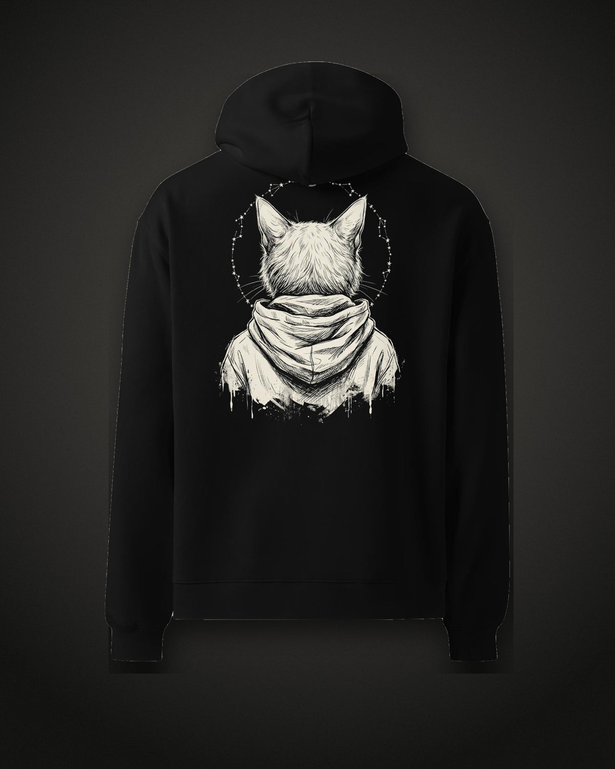 Patron Saint Hoodie, back print, black