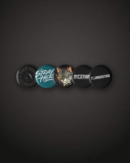 Pin Set, 1.25 inch buttons in a row