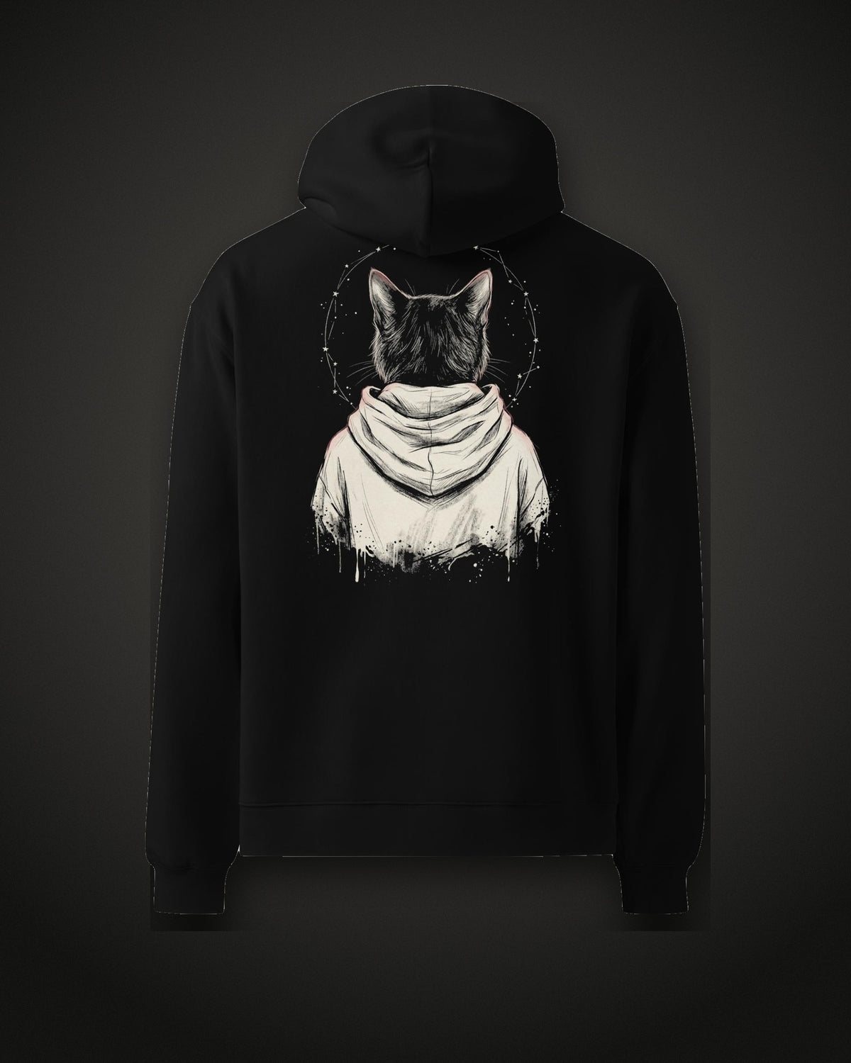 Rosary Hoodie, back print, black