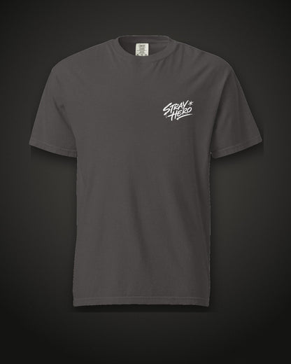 Rosary Tee, front, graphite
