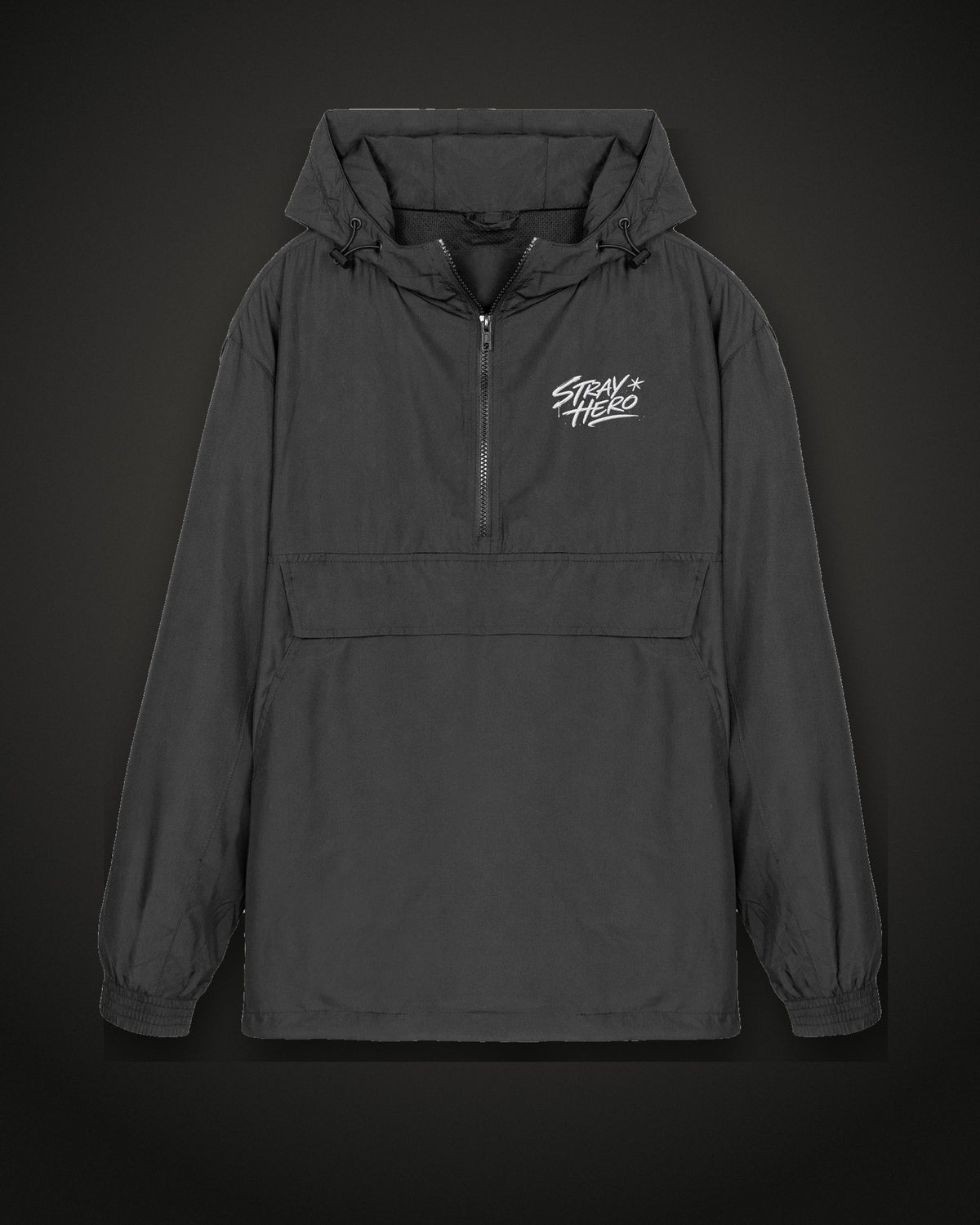 Script Windbreaker, front, chest print, black
