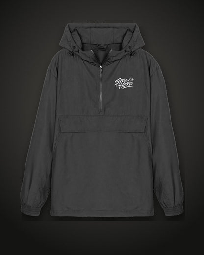 Script Windbreaker, front, chest print, black