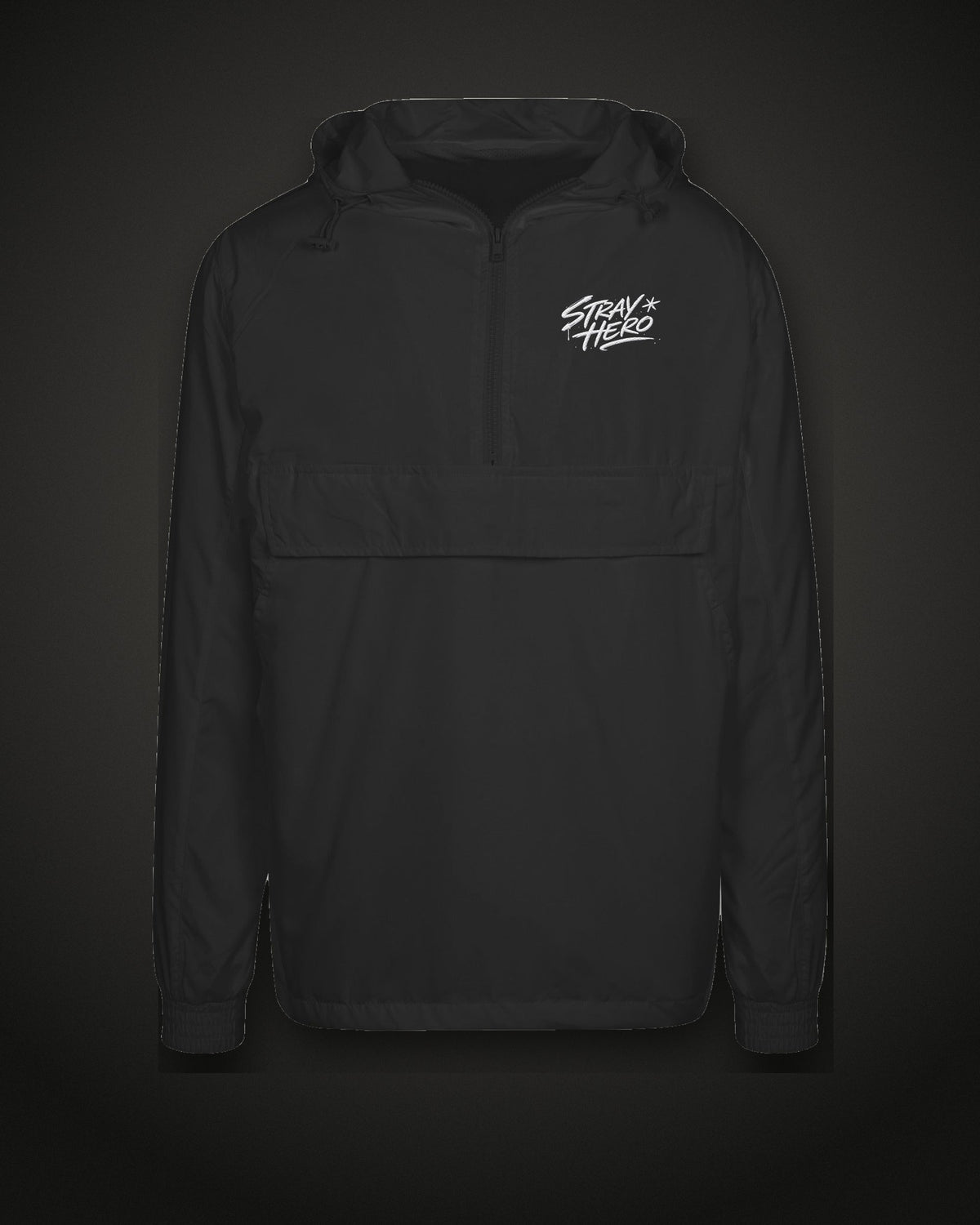 Script Windbreaker, front, chest print, black, second view