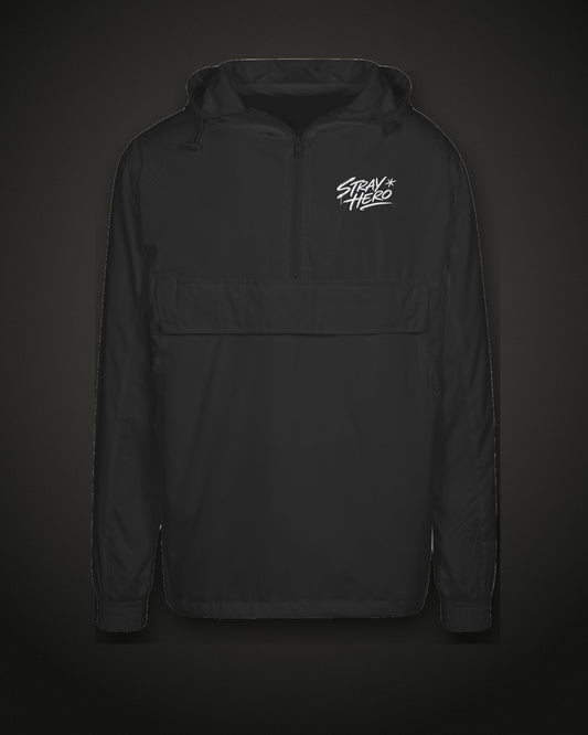 Script Windbreaker, front, chest print, black, second view
