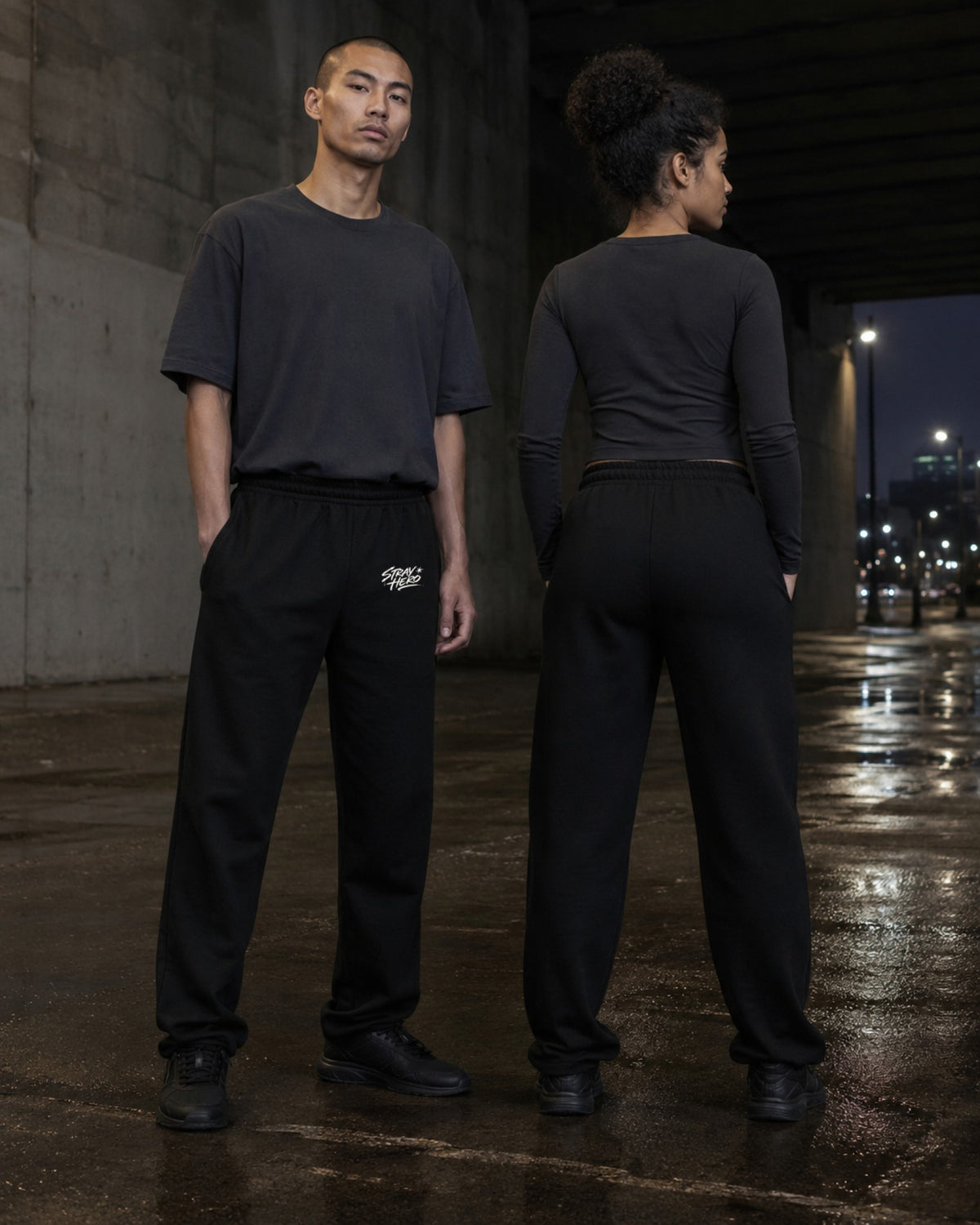 Script Jogger Sweat — Stray Hero Lifestyle — AI-generated visual