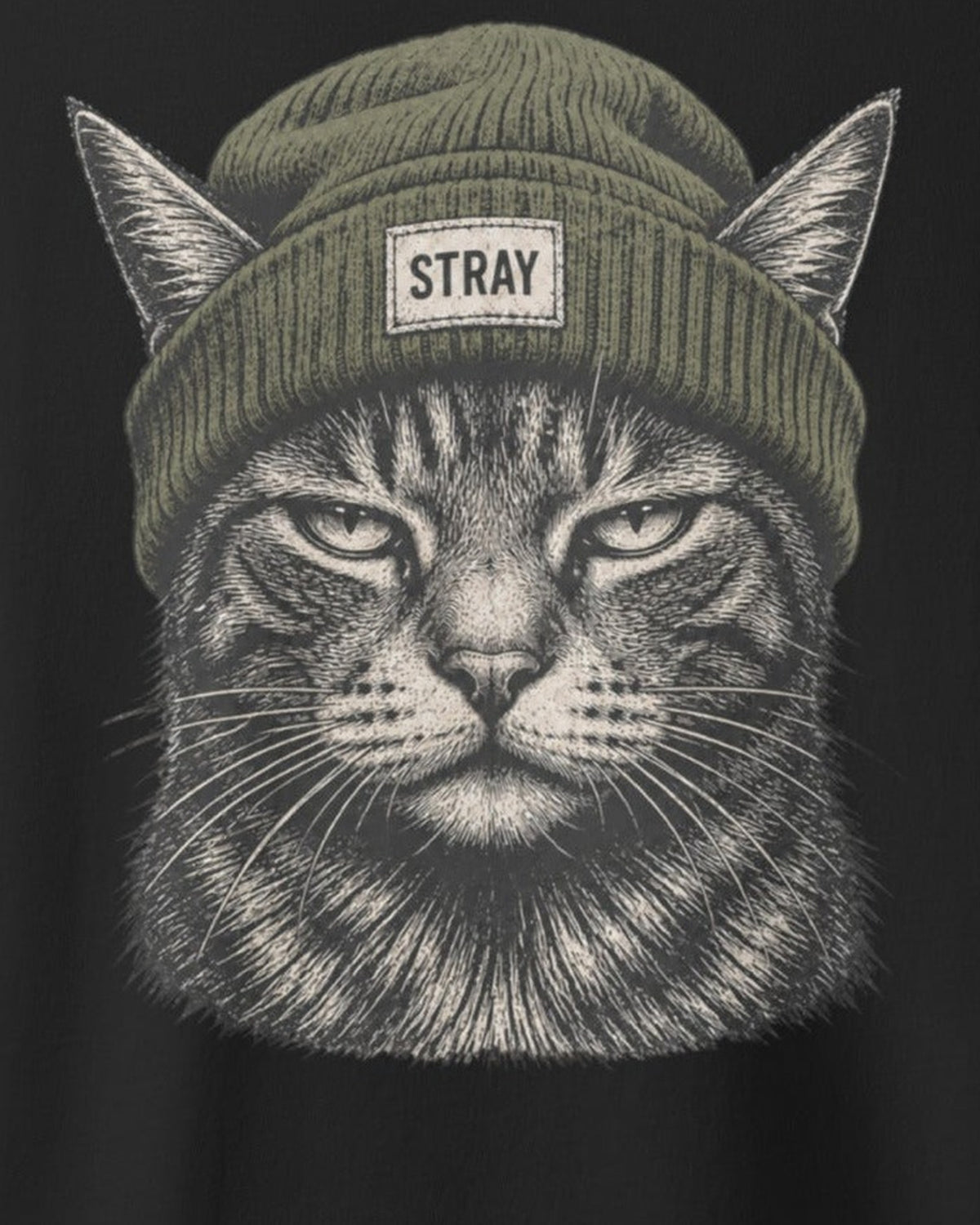 Beanie Cat Tee Shade, print detail