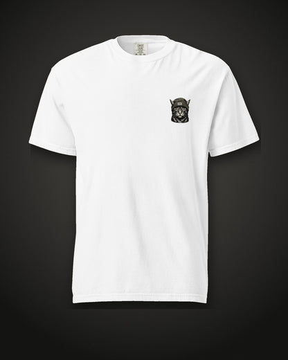 Beanie Cat Tee Shade, front, white
