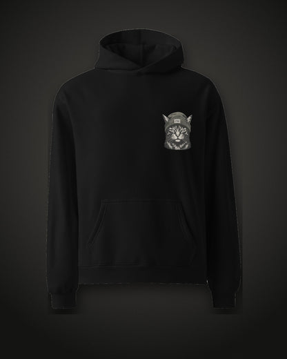 Beanie Cat Hoodie Shade, front, black