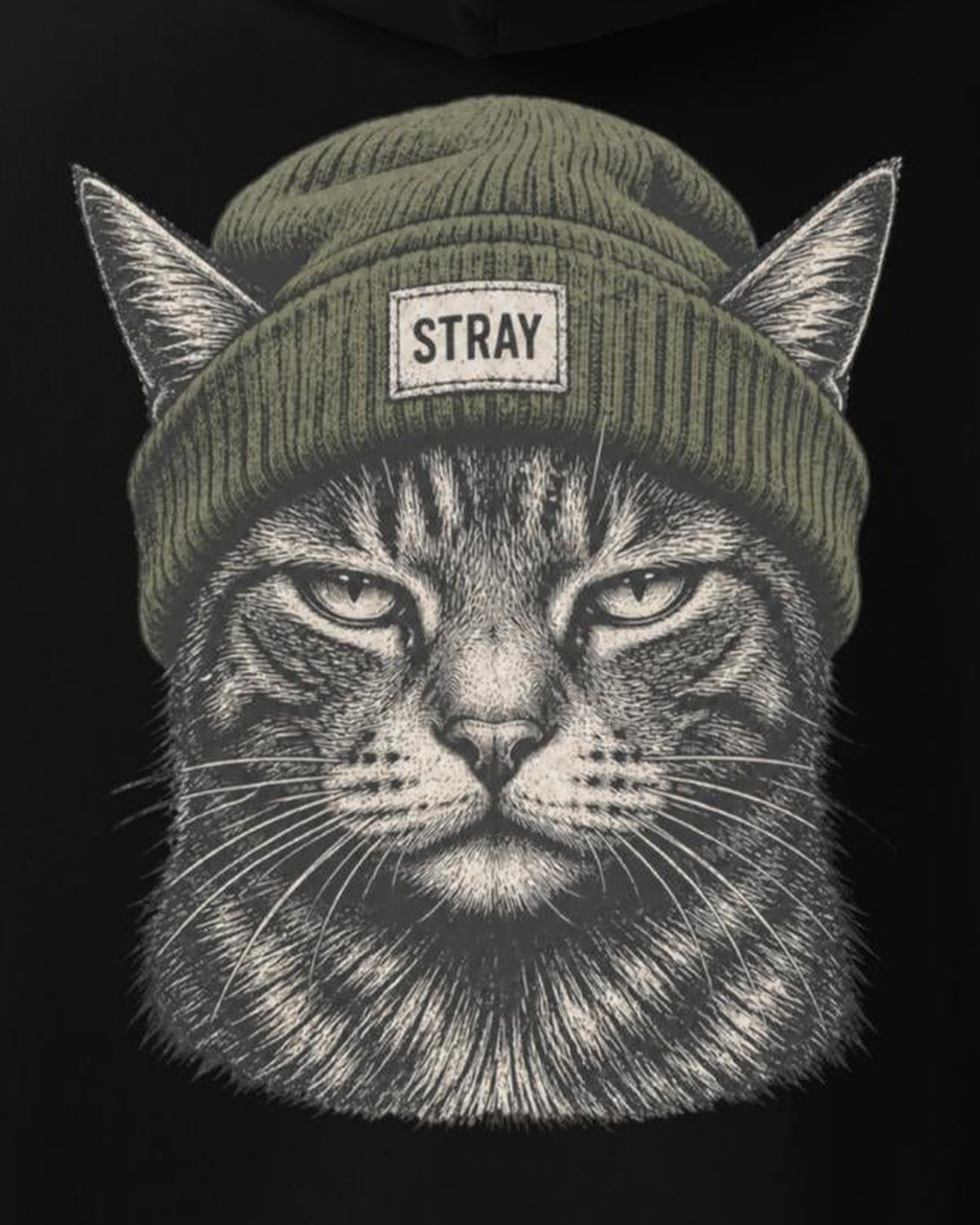 Beanie Cat Hoodie Shade, print detail