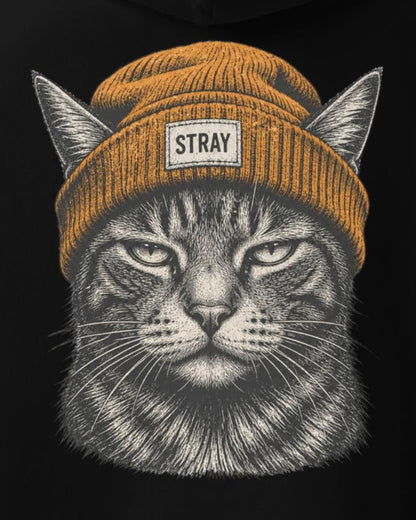 Beanie Cat Hoodie Ember, print detail