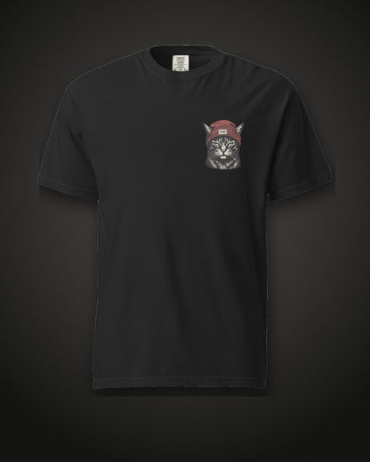 Beanie Cat Tee Rogue, front, black
